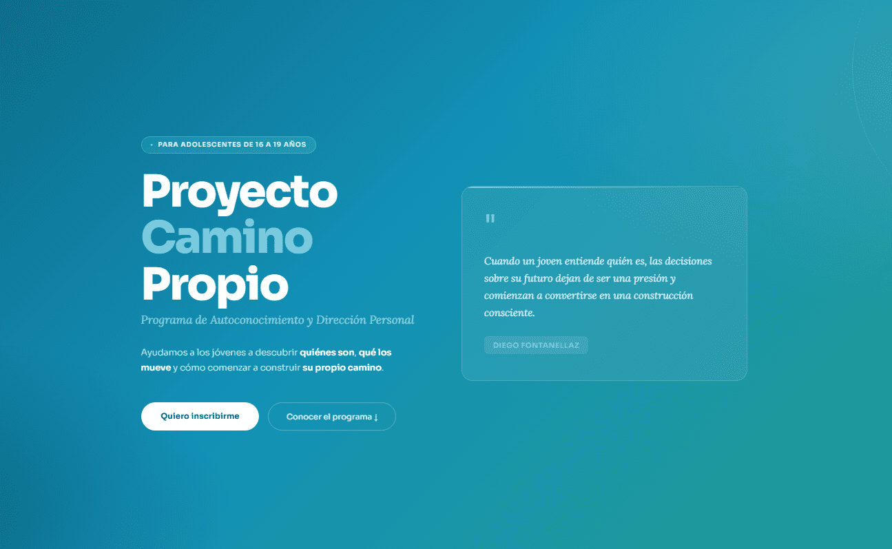 Diego En Esencia — Página web profesional desarrollada por CodeSprint
